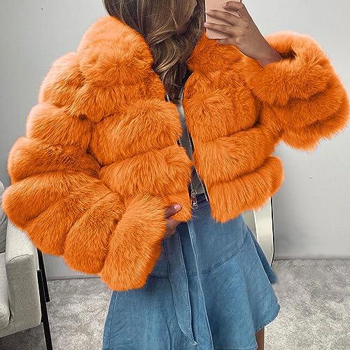 【並行輸入品】My?Orders?Placed,Short Faux Furry Splicing Jackets for Women Winの画像