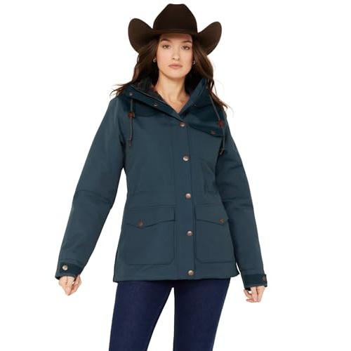 【並行輸入品】Cinch Women's Hooded Barn Jacket Teal Medium USの画像