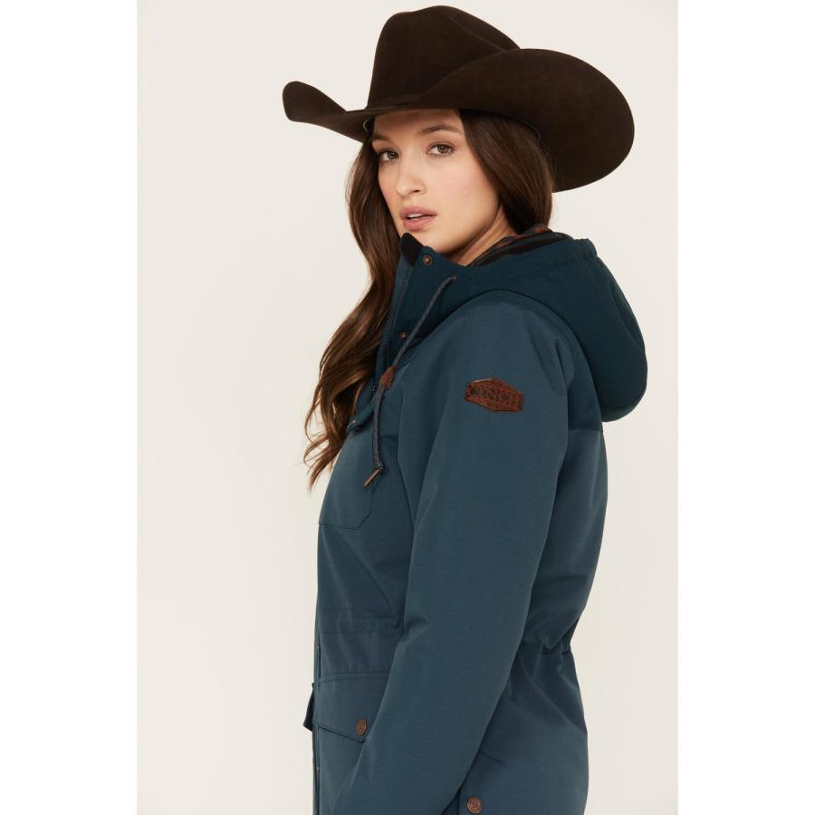 【並行輸入品】Cinch Women's Hooded Barn Jacket Teal Medium USの画像