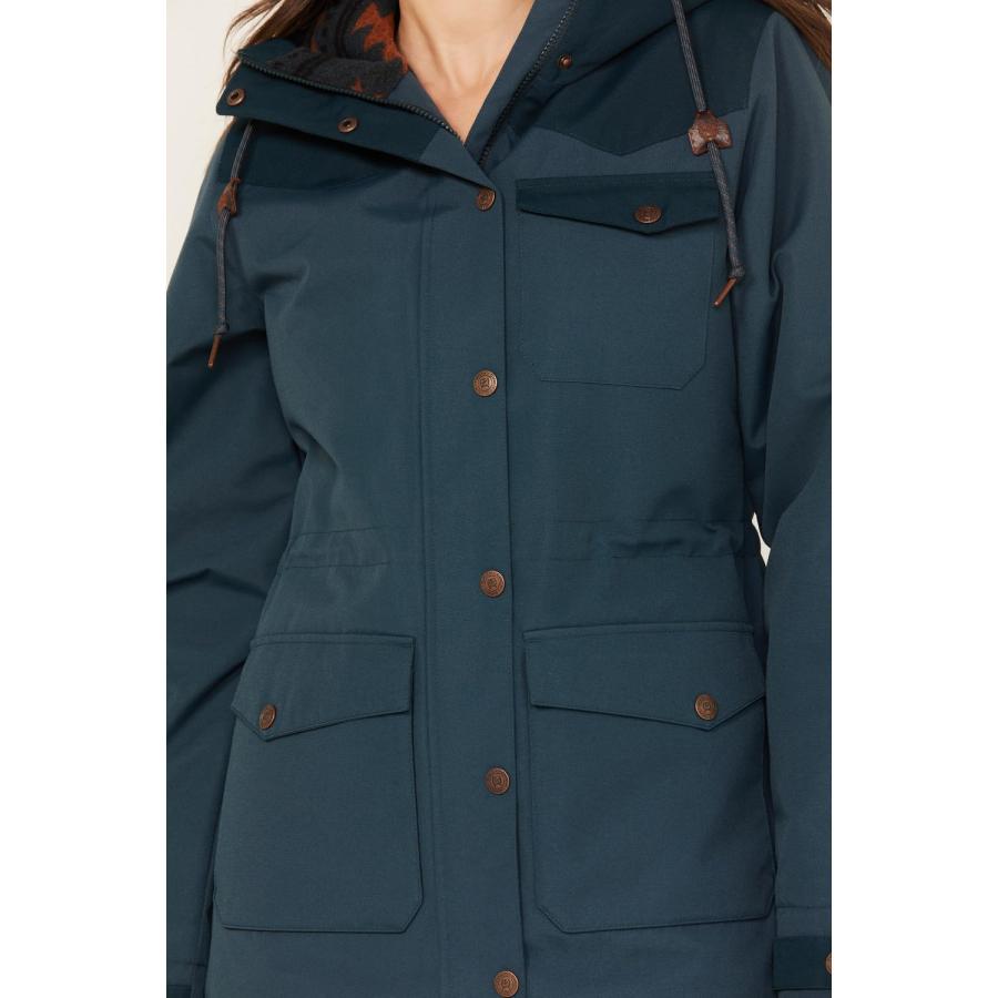 【並行輸入品】Cinch Women's Hooded Barn Jacket Teal Medium USの画像