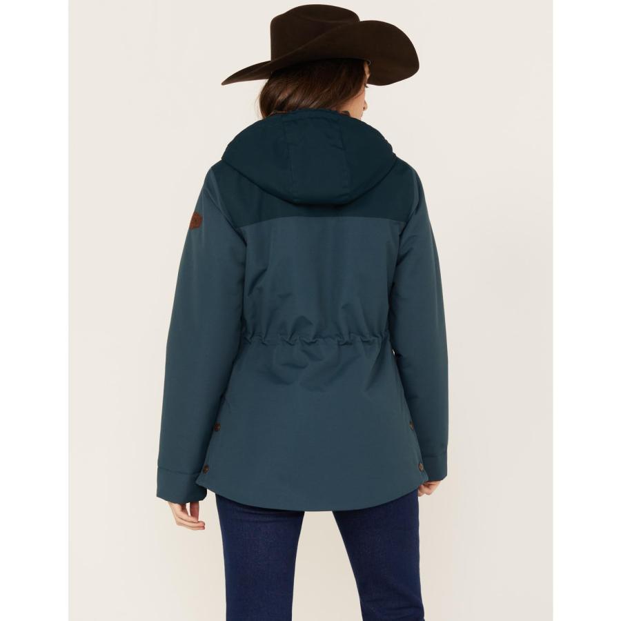 【並行輸入品】Cinch Women's Hooded Barn Jacket Teal Medium USの画像