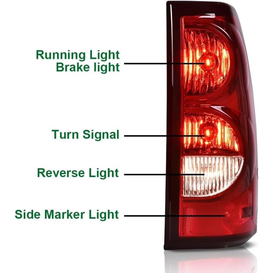 【並行輸入品】GRAND ORANGE テールライト 2003-2006 Chevy Silverado 1500 2500 3500 レッドレンズブの画像