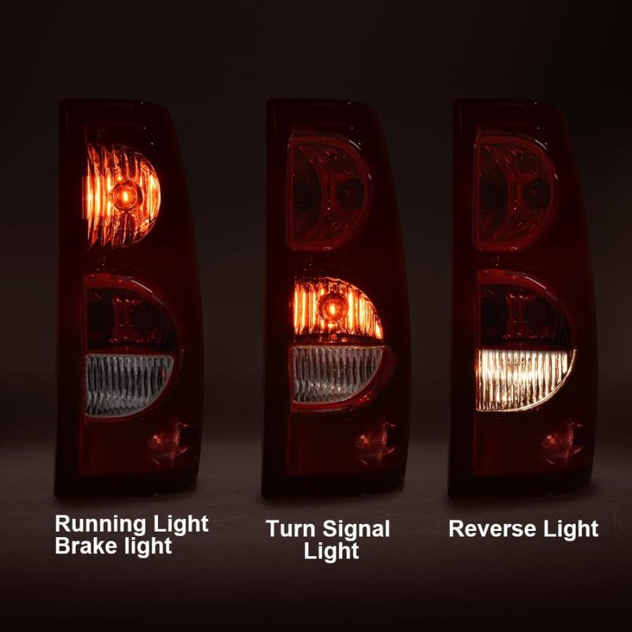 【並行輸入品】GRAND ORANGE テールライト 2003-2006 Chevy Silverado 1500 2500 3500 レッドレンズブの画像
