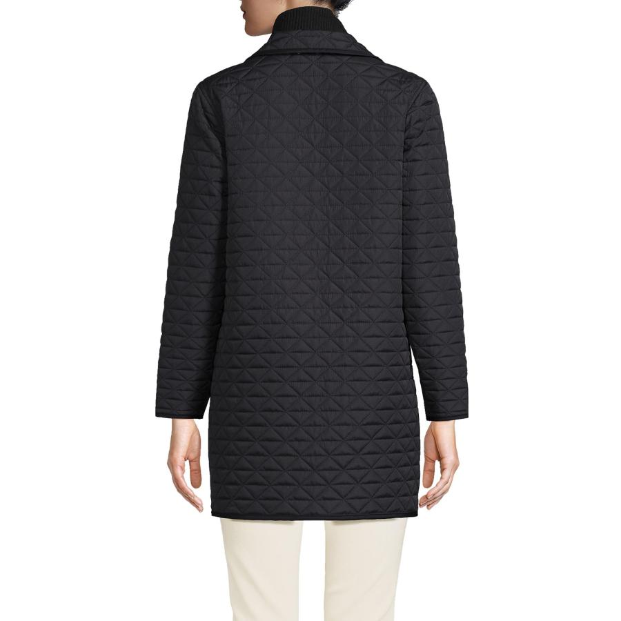 【並行輸入品】Lands' End Womens Reversible Barn Insulated Coat Black Slate/blaの画像