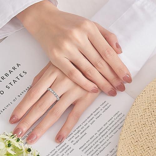【並行輸入品】PROSTORY フルモアッサナイト エタニティリング 結婚指輪 2cttw D カラー VVS1 人工ダイヤモンド プロミスリンの画像