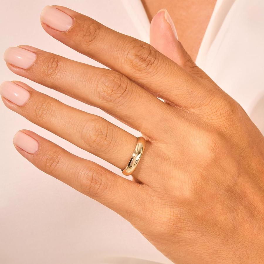 【並行輸入品】Jelafu 本物の10K/14K/18Kソリッドゴールド結婚指輪 女性用 個人用ソリッドゴールド結婚指輪 メンズまたはレディース 2/の画像