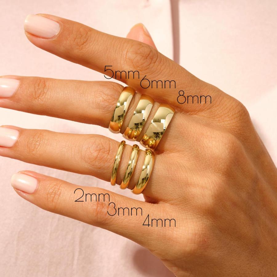 【並行輸入品】Jelafu 本物の10K/14K/18Kソリッドゴールド結婚指輪 女性用 個人用ソリッドゴールド結婚指輪 メンズまたはレディース 2/の画像