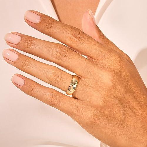 【並行輸入品】Jelafu 本物の10K/14K/18Kソリッドゴールド結婚指輪 女性用 個人用ソリッドゴールド結婚指輪 メンズまたはレディースの画像