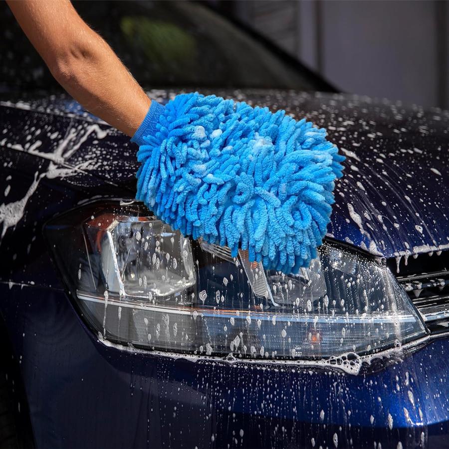 car wash mitt  Chemical Guys Wash Mitt  Microfiber Car Wash Mitt Scratch Free  Double-Sided Thickened Gloves (2P Azure)　並行輸入品｜good-face｜06