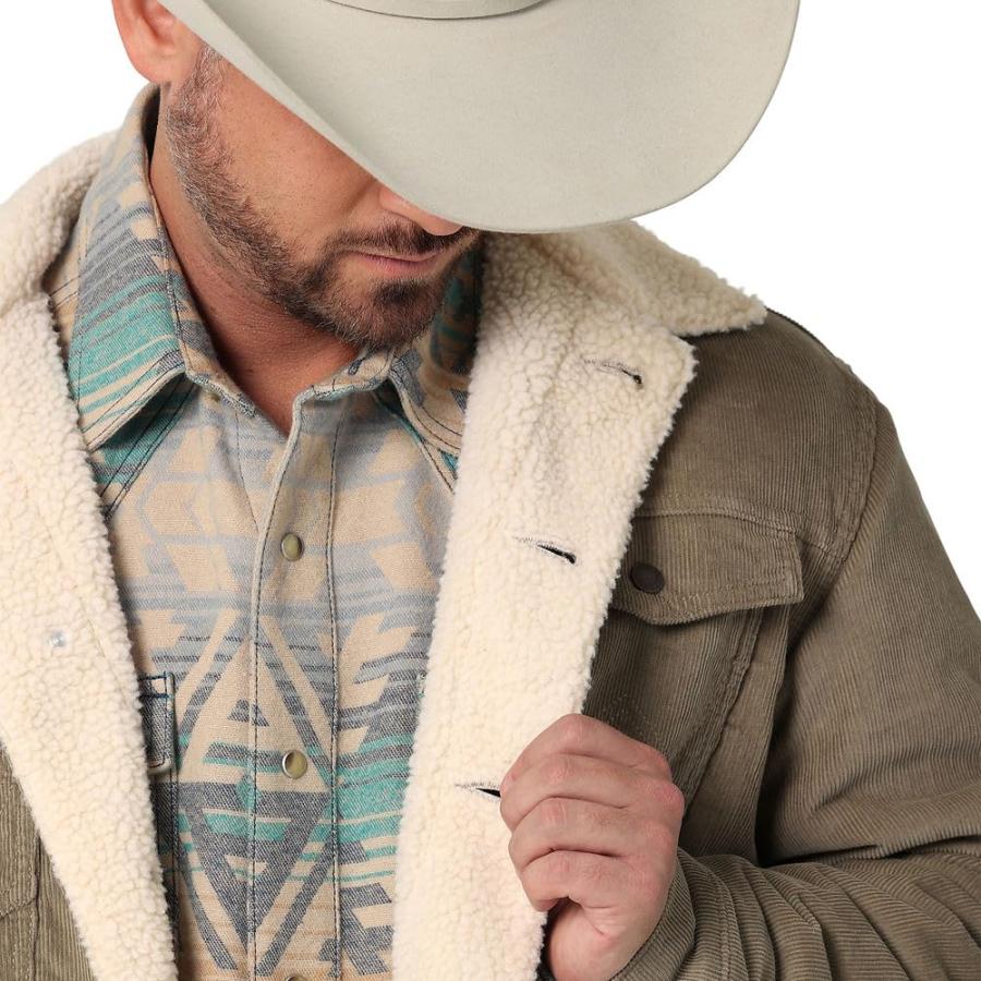 【並行輸入品】Wrangler Men's Corduroy Jacket Brown Lの画像
