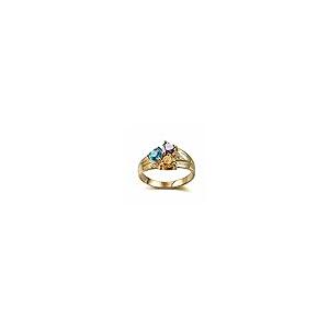 【並行輸入品】BETHZA クリスマスギフト 10K 14K 18K ソリッドゴールド 2 4誕生石リング カスタマイズされたネームリング ストの画像