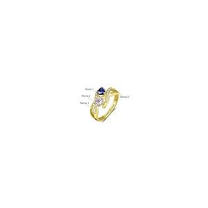 【並行輸入品】LWXIE 10K 14K 18K Gold Personalized Birthstone Rings Names Custoの画像