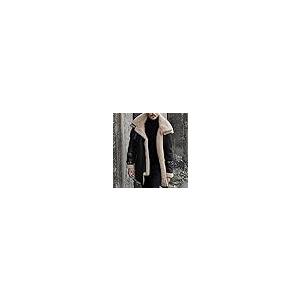 【並行輸入品】ADUWOAN Mens Fur Coat Faux Leather Jacket Leather Trench Coat Flの画像