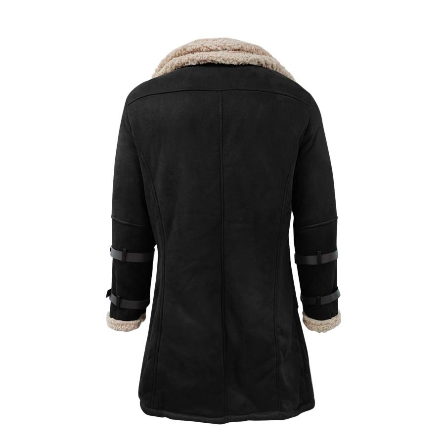 【並行輸入品】ADUWOAN Mens Fur Coat Faux Leather Jacket Leather Trench Coat Flの画像