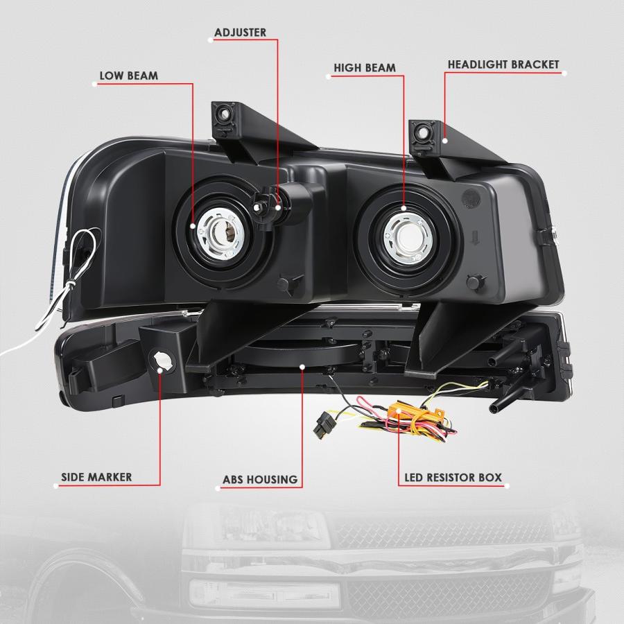 【並行輸入品】DNA MOTORING Uスタイル LED DRL ヘッドライト+パーキング/ターンランプセット 03-14 Express/Savaの画像