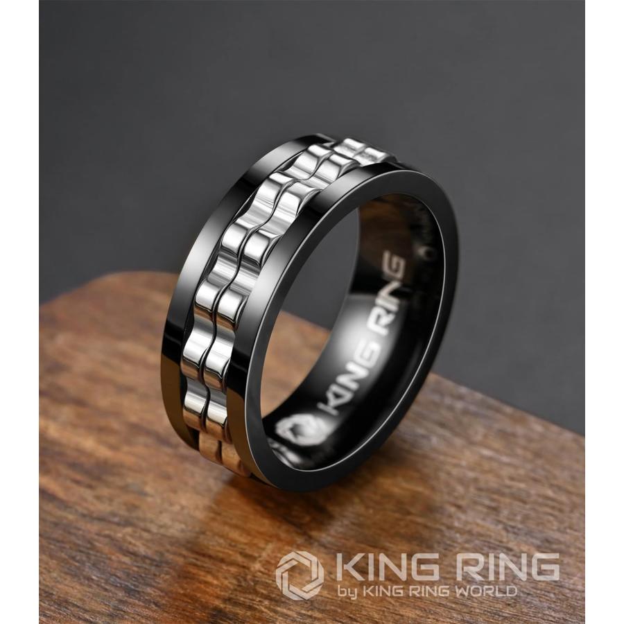 並行輸入品】King Ring ギアスピナーリング 8mm ウルトラポリッシュ