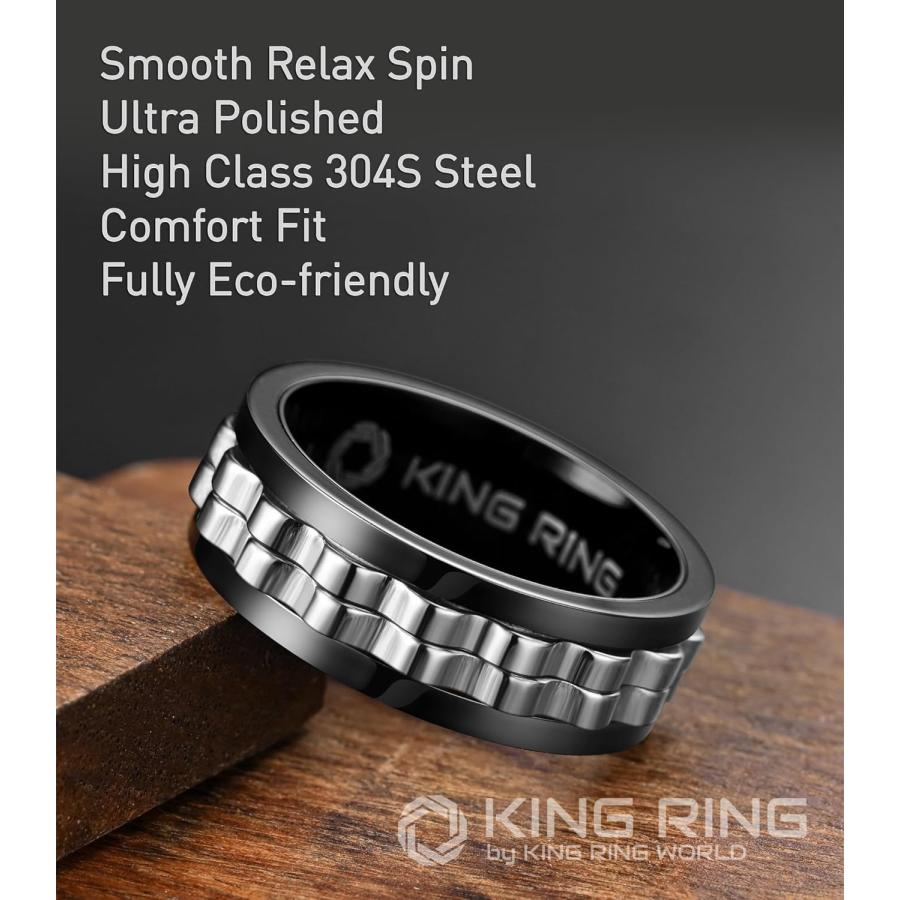 並行輸入品】King Ring ギアスピナーリング 8mm ウルトラポリッシュ