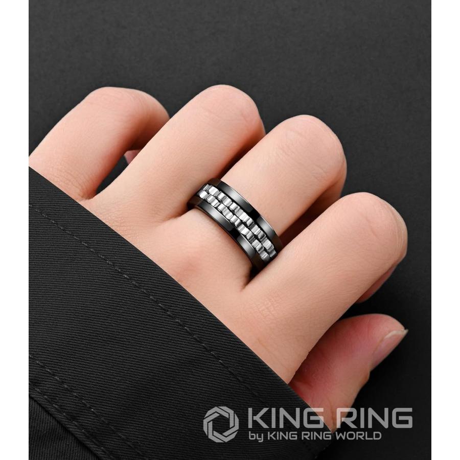 並行輸入品】King Ring ギアスピナーリング 8mm ウルトラポリッシュ