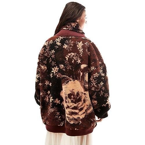 Free People Women's Rosie Printed Sherpa Jacket, Cozy Rose Bleac 並行輸入品｜good-face｜05