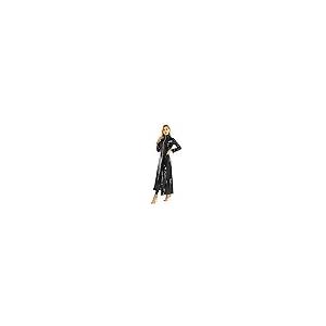 【並行輸入品】Yartina Womens Shiny Metallic Leather Turtleneck Trench Coat Zip_2