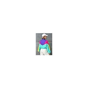SweatyRocks SweatyRocks Women's Colorblock Half Zip Long Sleeve Crop Jacket 並行輸入品 Women's Letter Print Color Block Crop Sweatshirt Long