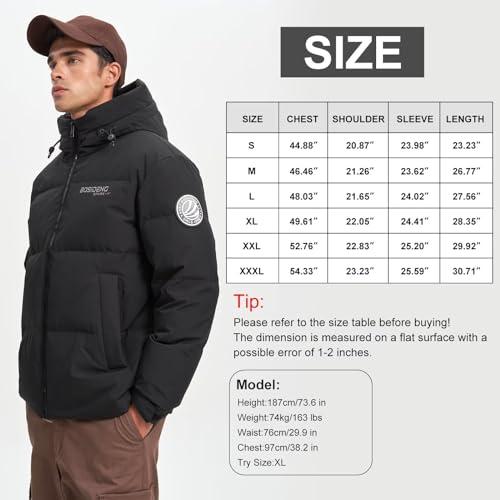 【並行輸入品】BOSIDENG Men's Winter Thicken Down Jacket with Hood,Windproof Puの画像