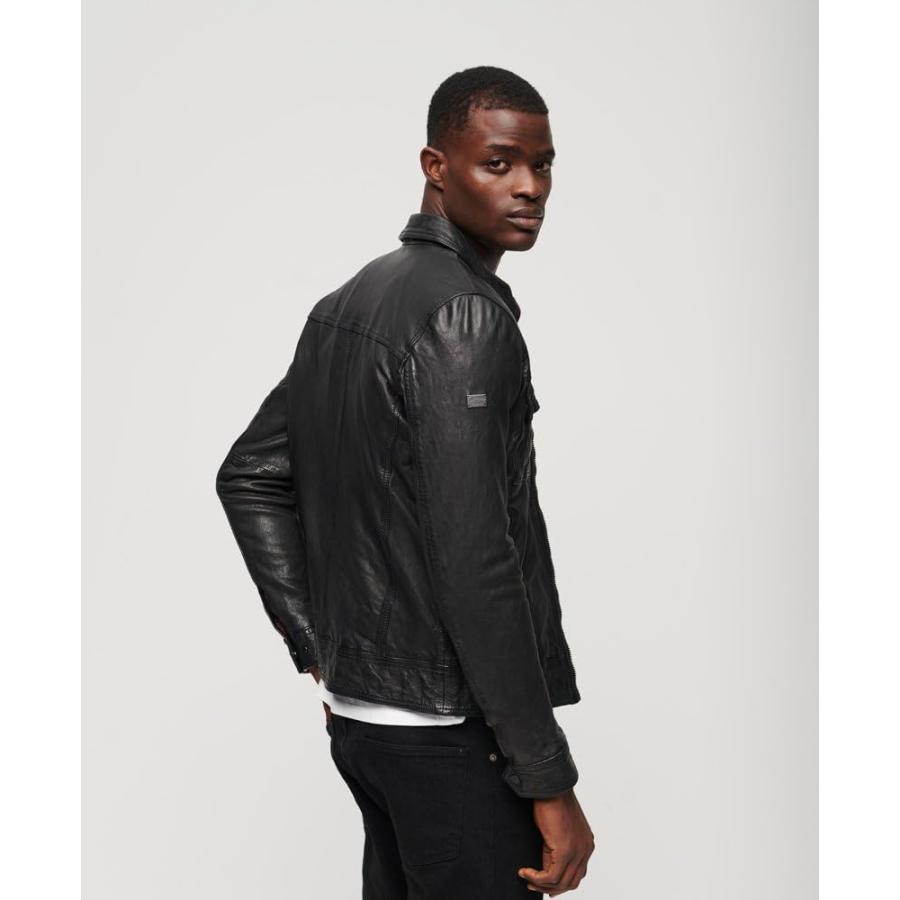 【並行輸入品】Superdry Mens Seventies Leather Jacket Black Size Xlの画像