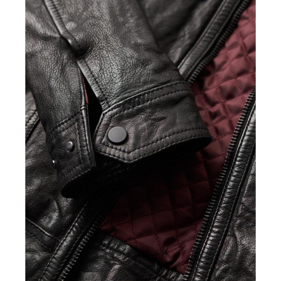 【並行輸入品】Superdry Mens Seventies Leather Jacket Black Size Xlの画像