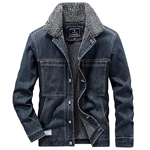 【並行輸入品】RTRDE Mens Jackets Casual Stylish, Winter Sherpa Lined Denim Jacの画像