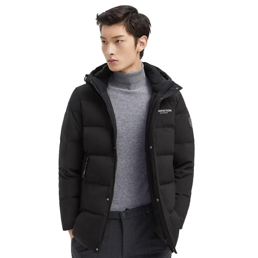 並行輸入品】BOSIDENG Men's Winter Short Down Jacket Removable Hood