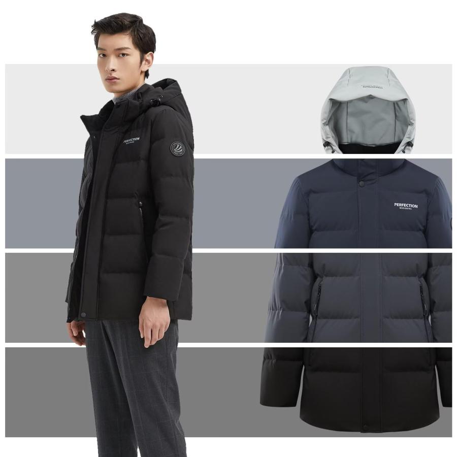 並行輸入品】BOSIDENG Men's Winter Short Down Jacket Removable Hood