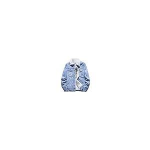 【並行輸入品】RTRDE Warm Jackets For Men, Sherpa Lined Denim Jackets Windproofの画像