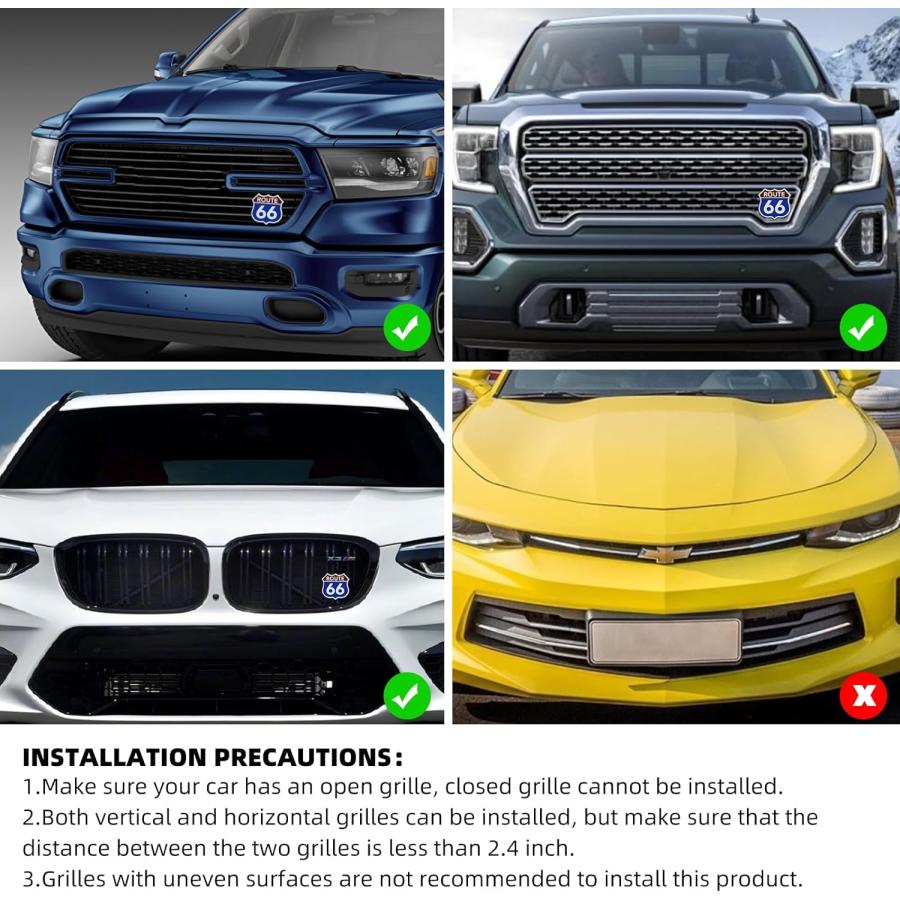 【並行輸入品】aHei Route 66 Road Signs LED Front Grille Lights Grille Badge Emblemの画像