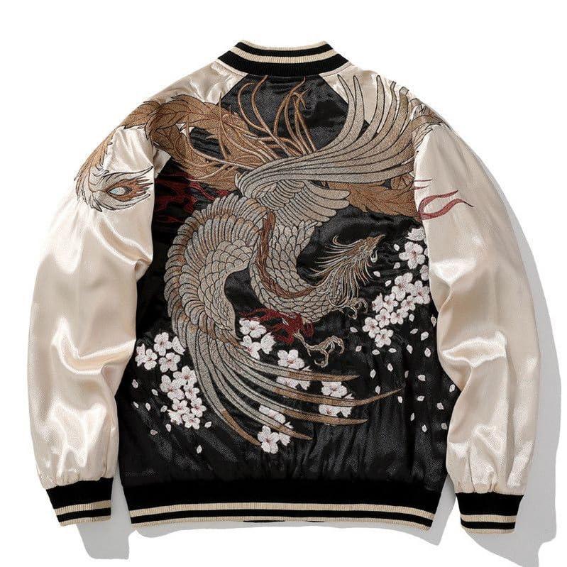 【並行輸入品】USTZFTBCL Japanese Style Harajuku Baseball Jacket With Embroiderの画像