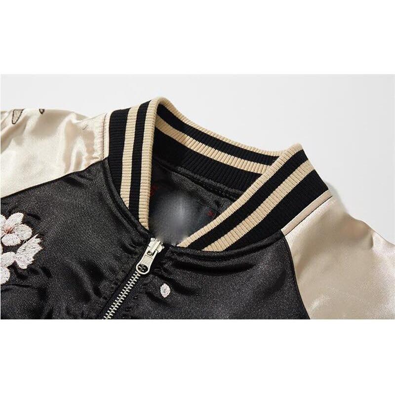 【並行輸入品】USTZFTBCL Japanese Style Harajuku Baseball Jacket With Embroiderの画像