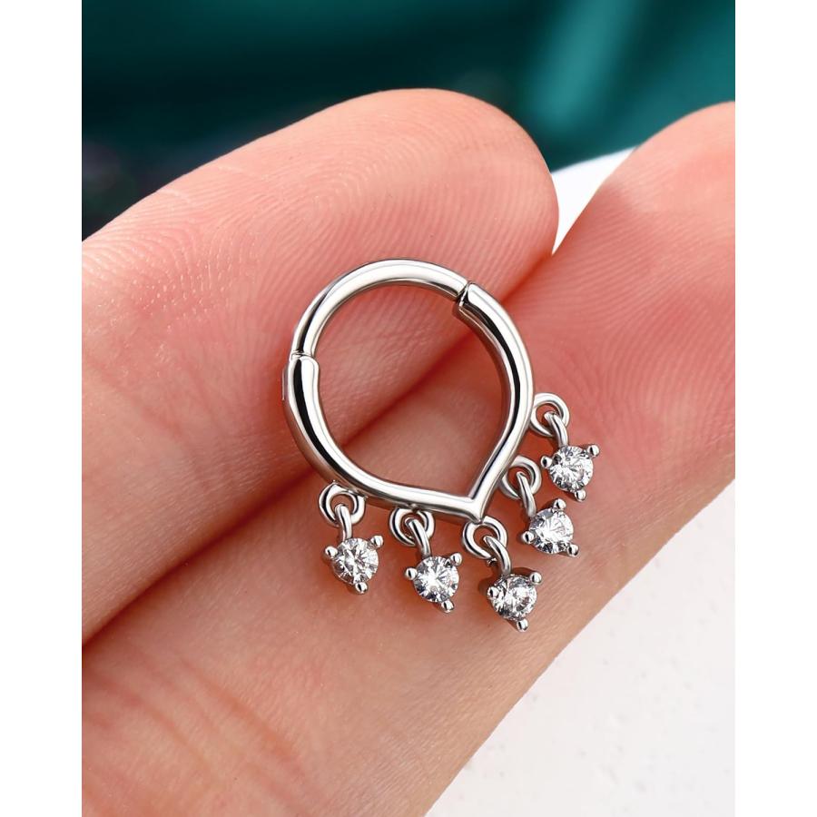 並行輸入品】COCHARM ティアドロップ ダングル セプタムリング 16G