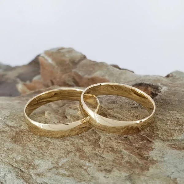 【並行輸入品】INURAN 18K gold band Rings Personalized For Couples 5mm womens and mの画像