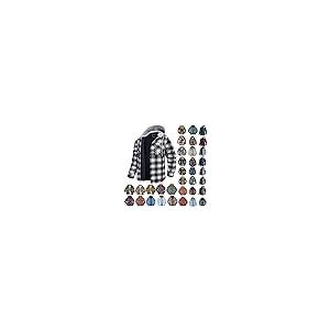 【並行輸入品】Firzero Men's Flannel Jackets, Lined Hooded Plaid Shirt Jacket Cの画像
