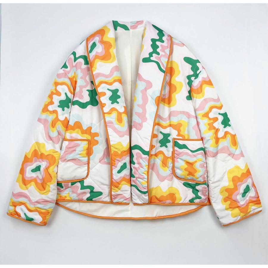 【並行輸入品】IVERIRMIN Flora Print Quilted Lightweight Jackets for Women， Ove