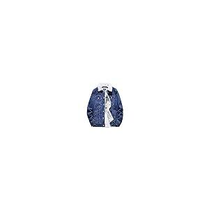 【並行輸入品】Distressed Denim Jacket Mens Sherpa Fleece Lined Denim Jacket Wiの画像