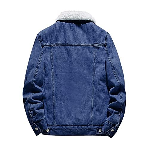 【並行輸入品】Distressed Denim Jacket Mens Sherpa Fleece Lined Denim Jacket Wiの画像
