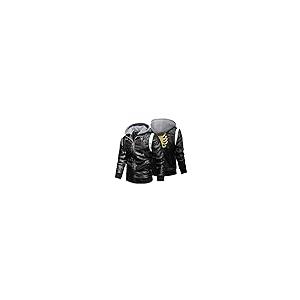 【並行輸入品】Leather Jacket For Men Leather Biker Jacket Men Stand Collar Puの画像