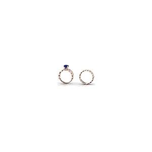【並行輸入品】MRENITE 10K 14K 18K Gold Round Cut Sapphire Rings Set for Womenの画像