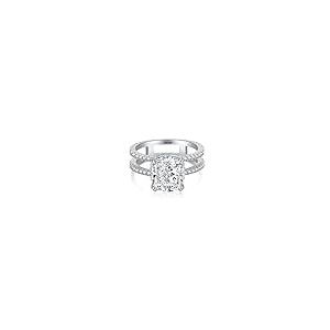 【並行輸入品】MRENITE 4CT Moissanite Cushion Cut Ring Cushion Moissanite Splitの画像