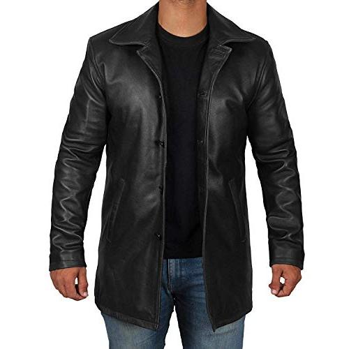 【並行輸入品】fjackets Black Leather Coats Jacket for Men Leather Car Coat Menの画像