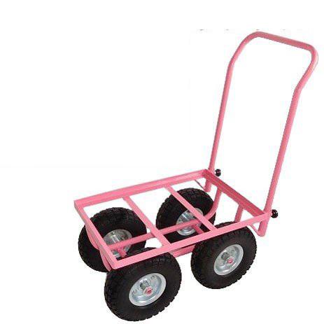 ピンクの強力ハウスカー 後払い手数料無料 ノーパンクタイヤ 350-4 スチール 鉄製 ガーデニング かわいい 農業女子 贈答 おしゃれ 園芸
