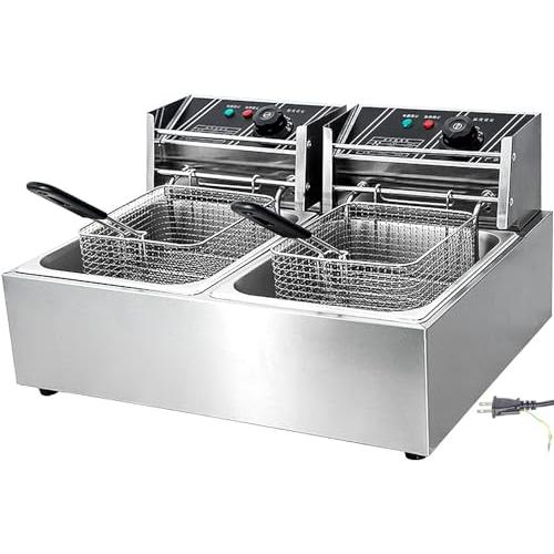 電気フライヤー 卓上フライヤー 業務用フライヤー 12L 二槽式 温度調節