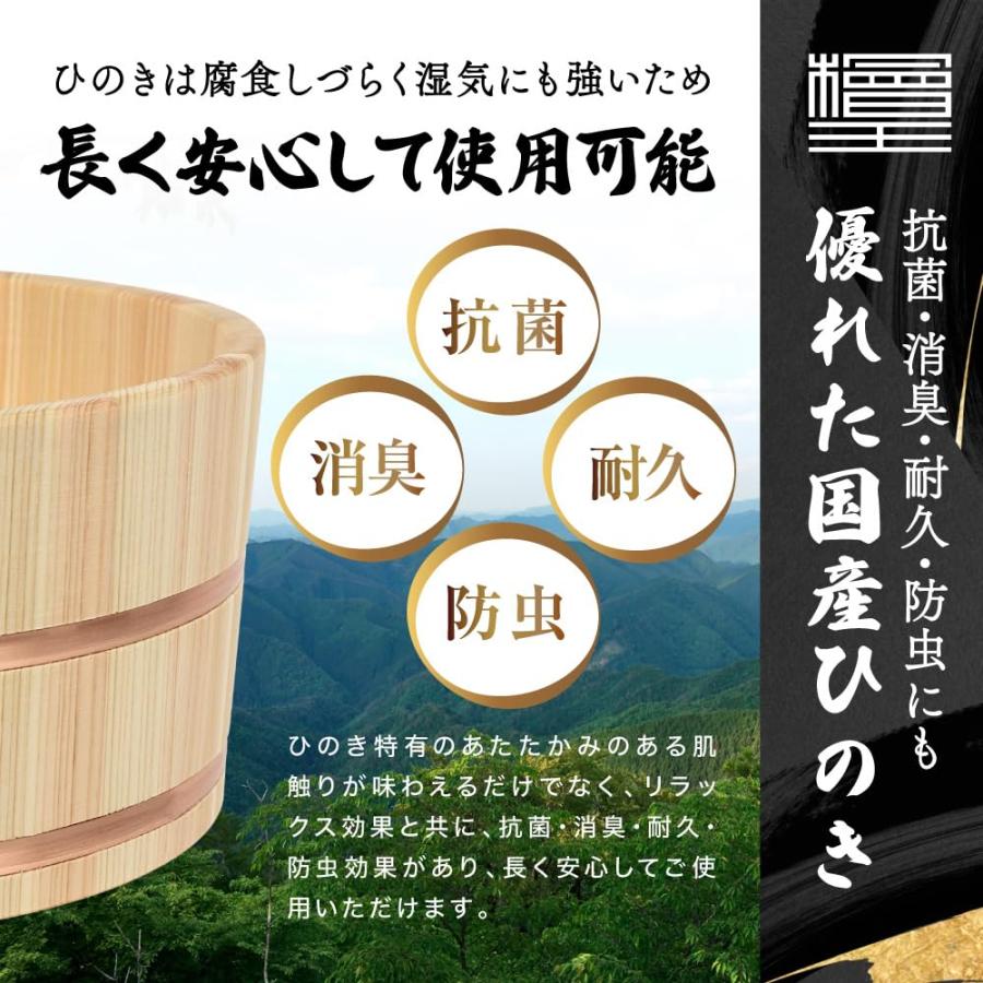 檜王】 ひのき 湯桶 銅タガ 日本製 【 木製 檜 桧木 風呂 桶 湯おけ