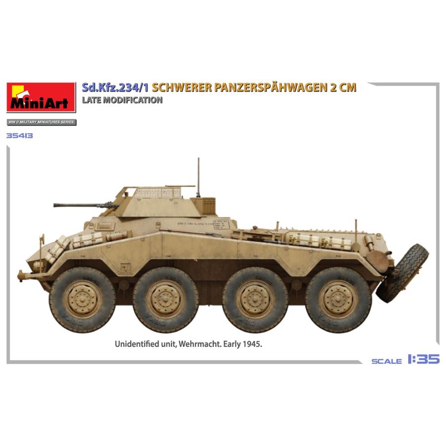ミニアート(Miniart) 1/35 Sd.Kfz.234/1 重装甲偵察車 (2cm砲搭載型) 後期型 プラモデル MA35413 (軍用車両)の画像
