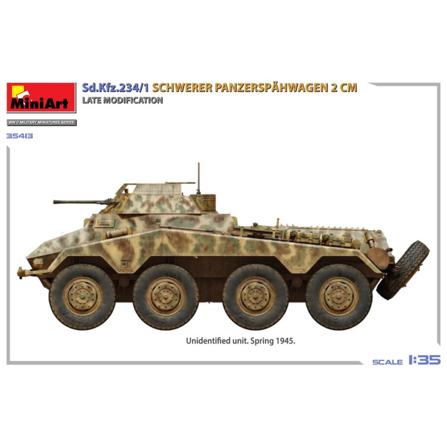 ミニアート(Miniart) 1/35 Sd.Kfz.234/1 重装甲偵察車 (2cm砲搭載型) 後期型 プラモデル MA35413 (軍用車両)の画像